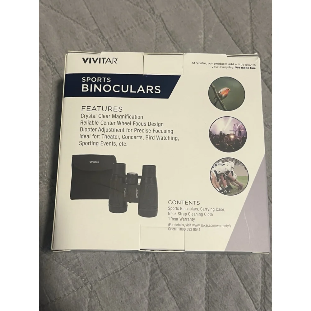Vivitar 5x30 Sports Binoculars Black With Strap NIB
